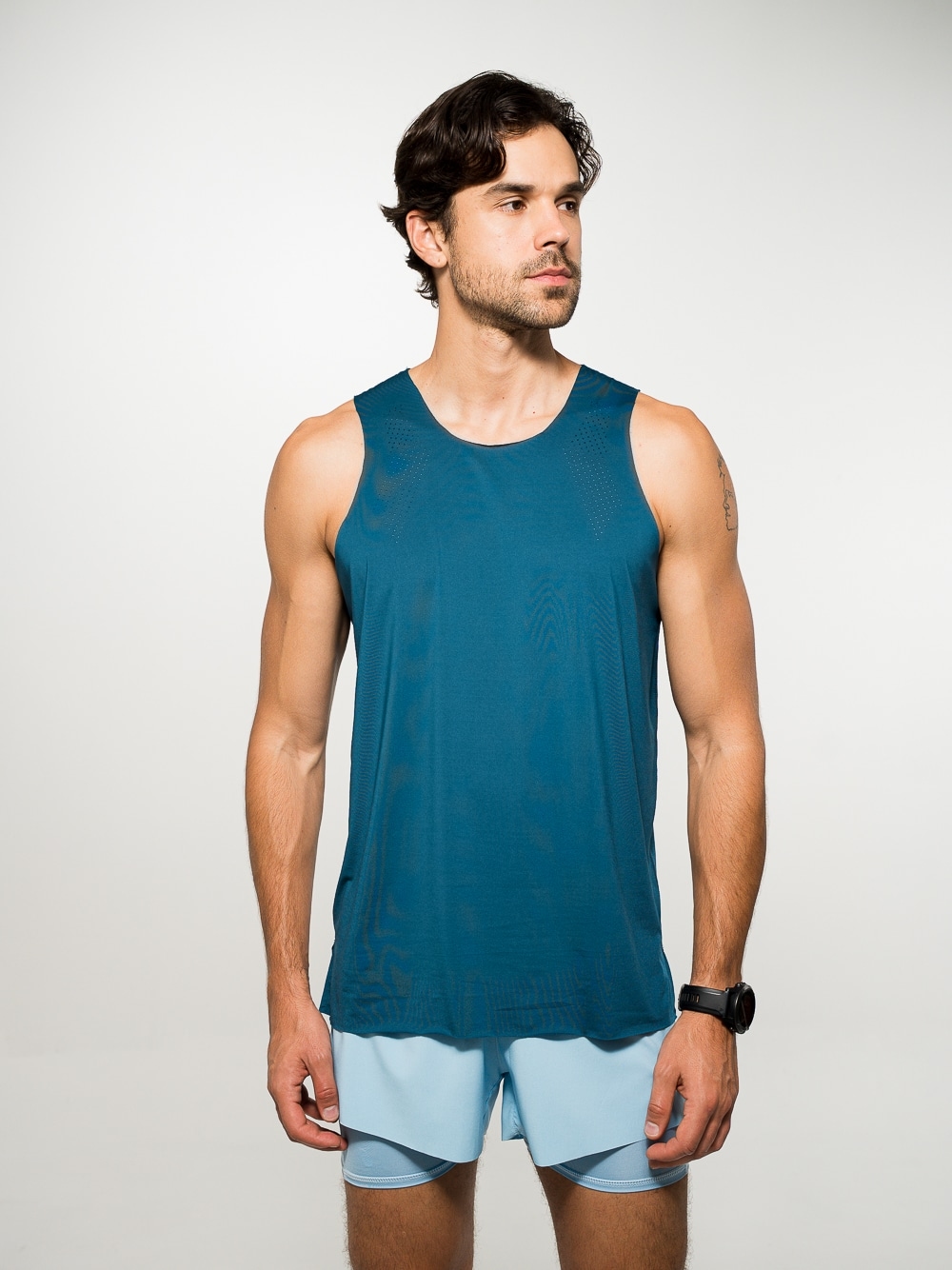 Franelilla Seamless Force Men Aqua - Principal