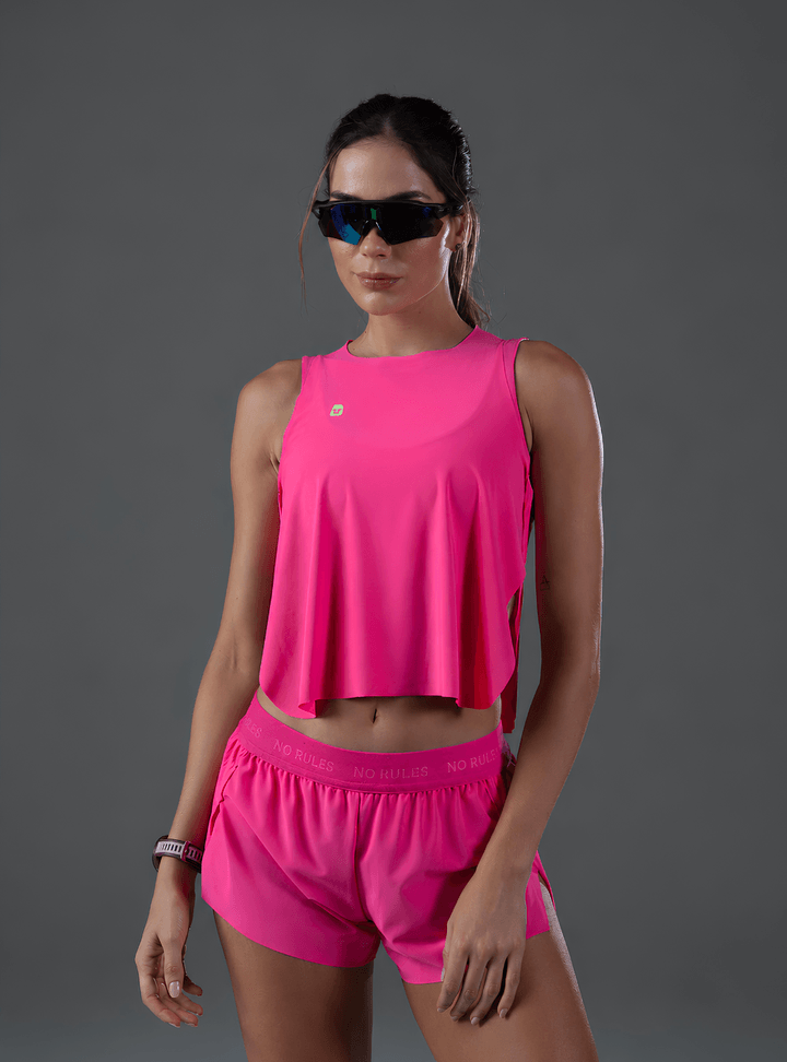 Pleat Tank Top Neon Pink - Principal